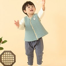 Iseolhanbok 幼兒用 20011 Noah鋪棉 韓服 背心 + 上衣 + 褲子 套裝