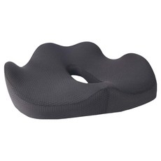 YUNMI 中空透氣記憶棉坐墊 辦公室久坐椅墊 減壓坐墊 護臀坐墊 屁股墊 痔瘡坐墊 褥瘡墊, 黑色