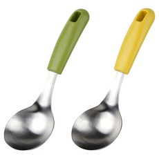 플라라 미니 국물 스텐 라면딱 국자 2종 세트, 올리브, 옐로우, 1세트