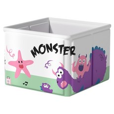 mandla 折疊方正浴桶, 紫色恐龍, 1個