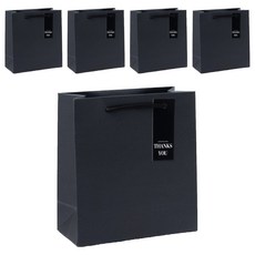 좋은기븐 루벨리아 쇼핑백, 블랙, 5개