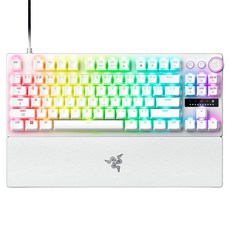 RAZER 雷蛇 Huntsman 獵魂光蛛 V3 PRO 8KHz TKL 電競鍵盤 (英文), 白色, RZ03-05521000-R3M1, 類比式光軸