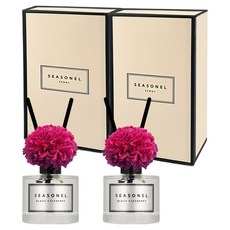 시즈넬 플라워 퍼퓸향 디퓨저 50ml 선물 세트 퍼플색 메리골드꽃, 2세트, 블랙 라즈베리 향
