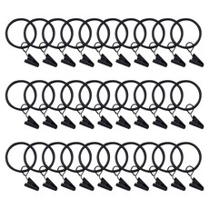 윈테리어 커튼 집게링 25mm, 블랙, 30개