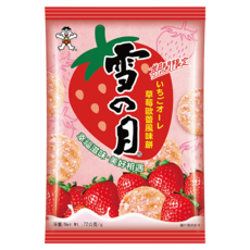 旺旺 雪の月草莓歐蕾風味餅, 72g, 1個