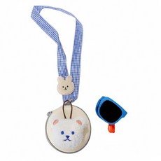 bebehom 居家生活 兒童款 韓國抗UV太陽眼鏡 藍白格白熊盒 + 墨鏡