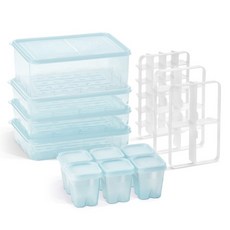 땡스소윤 냉동실 전용 밀폐용기 밀프랩 소분 올인원 13p 세트 아쿠아, 1세트