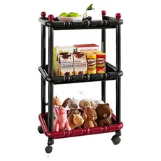 민쓰맘 두껍고 튼튼한 트롤리 475 x 330 x 700 mm, 블랙, 3단