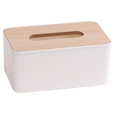 Happy Goods 家用辦公室面紙盒, 白色, 1個