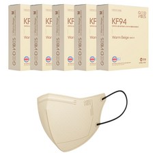 굿바이브스 마스크 중형 KF94, 베이지, 5개, 10개입