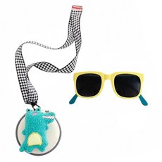 bebehom 居家生活 兒童款 韓國抗UV太陽眼鏡 黑白格鱷魚盒 + 墨鏡