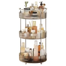 BenF Home 旋轉式3層大容量化妝品收納架, 透明, 1個