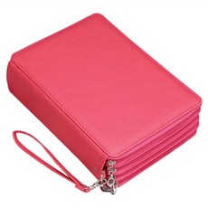 Brutfuner 160色彩色鉛筆用皮革筆盒, 粉紅色, 1個