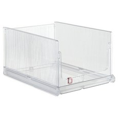 BenF Home 開放式可折疊滑動衣物整理箱 中, 1個, 透明