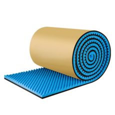 Delirium 阻燃壁掛式 臥室 錄音室 隔音 防音 吸音材 雙層泡棉 100cm x 1000cm x 厚度 5cm, 藍色, 1個