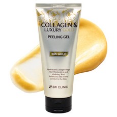 3W CLINIC 膠原蛋白&奢華黃金去角質凝膠, 1個, 180ml
