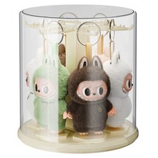 Mabso Shop 玩具公仔鑰匙圈 360度收納整理展示架 奶油色 SH333, 1個