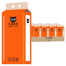 豆豆貓 乾濕兩用抽紙, 144個, 1000張