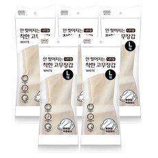 롯데이라이프 안찢어지는 착한 니트릴 고무장갑, 5개, 대(L), 화이트