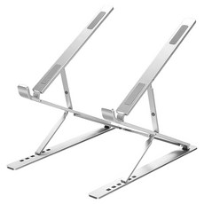 누아트 2단 높이조절 휴대용 알루미늄 접이식 아이패드 맥북 노트북 쿨링 거치대 + 전용 파우치 세트, 실버, 1세트