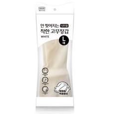 롯데이라이프 안찢어지는 착한 니트릴 고무장갑, 1개, 대(L), 화이트