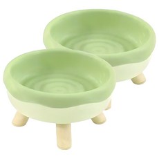 高精寵物 甜甜圈貓碗, 綠色, 2個