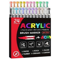 AFAMIC 艾法 創意無限直液式自動出水可疊色丙烯水彩筆 24色, 1套, 14 x 1.2 x 1.2cm