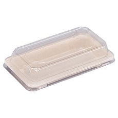 Me&MyWay 方形紙漿託盤 包裝用一次性紙餐盒容器 小型 + PET蓋組合, 50套