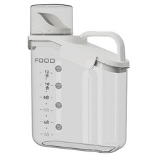 POGGU 大容量貓狗儲糧桶/食品級防潮家用密封罐/寵物凍干糧儲存桶 附量杯, 象牙白, 1個, 2L