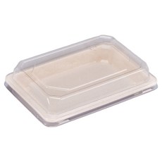 Me&MyWay 方形紙漿託盤 包裝用一次性紙餐盒容器 中型 + PET蓋組, 25套