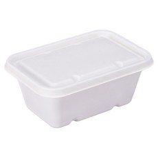 Me&MyWay 大容量食物容器 包裝用一次性紙漿便當盒 1000ml + 紙漿蓋組合, 25套