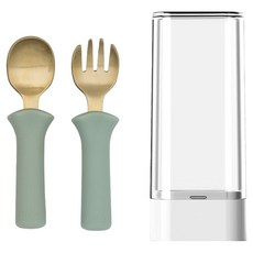 모두아이 방짜 유기 스푼 포크 세트, 그린릴리, 스푼 + 포크 + 케이스, 1세트