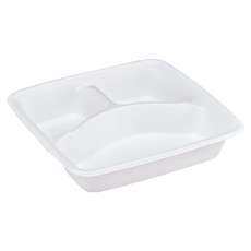 Me & My Way 3格高級正式包裝用一次性紙餐盒 + PET蓋組合, 25套