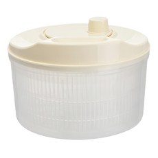 LZQ 手轉式蔬果沙拉脫水器/瀝水籃/洗菜籃 3.8L, 杏色, 1個