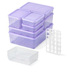 Thx Soyoon 冷凍庫專用 即食密封容器9件組 酷薰衣草, 1套