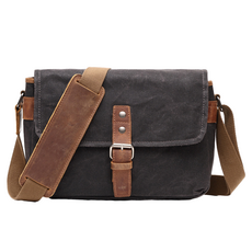 Delirium 戶外攝影防水帆布斜背相機肩揹包, 黑色, 1個