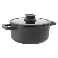 BergHOFF 貝高福 電磁爐 Leo 鑄石雙耳鍋, 24cm, 黑色, 1個