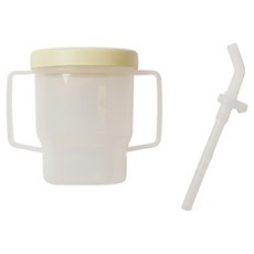 hibee 自主學習防漏雙柄吸管杯, 奶油黃, 1個, 200ml