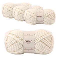 brandyarn Cusco Wool 羊毛編織線 100g 4mm, 01 羊駝, 4個