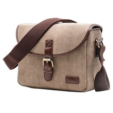 Delirium 校園風休閒斜背相機單肩包, 卡其色, 1個
