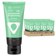 MY SCHEMING 我的心機 6%菸醯胺淨化嫩白臉部去角質 Niacinamide Brightening Facial Scrub, 36件, 100ml