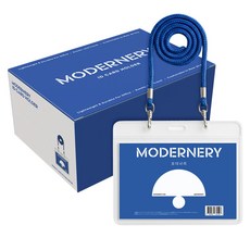 모더너리 미디어 목걸이 명찰 가로형, 블루, 20개
