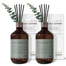 루엘디 프리미엄 대용량 디퓨저 + 데코 스틱 세트, 제주 치유의 숲, 500ml, 2개