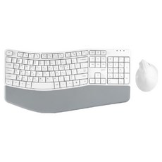 지클릭커 오피스프로 에르고M EMK100 PLUS 인체공학 무선 키보드 마우스 세트, 화이트, G-CLICKER OFFICEPRO EMK100 PLUS