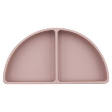 모두아이 유아용 반달 나눔 플레이트, 소프트핑크, 1개