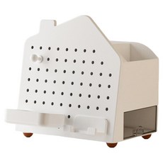 Mabsoshop 房屋造型面紙盒 洞洞板收納盒 22 x 14.5 x 23 cm BRP2637, 白色, 1個