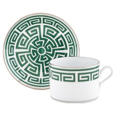 지노리1735이탈리아 LABIRINTO 티컵 + 소서 세트, 스메랄도, 1세트