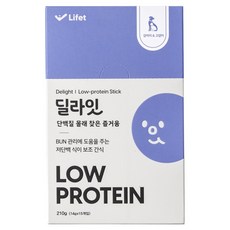 라이펫 반려동물 딜라잇 low protein 영양 간식 스틱, 210g, 신장, 1개