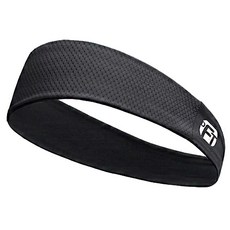 Kyhome 吸汗透氣運動束髮帶/冰絲跑步頭巾/洗臉束髮帶/止汗頭帶, 玄夜黑, 1個