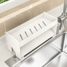 ROI라이프 주방 물빠짐 수세미 세제 거치대 기본형 23 x 9 x 10 cm, 화이트, 1개